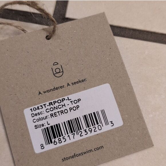 NWT Stone Fox Swim Retro Pop Conch Top Floral Orange Revolve Size L - Picture 2 of 7